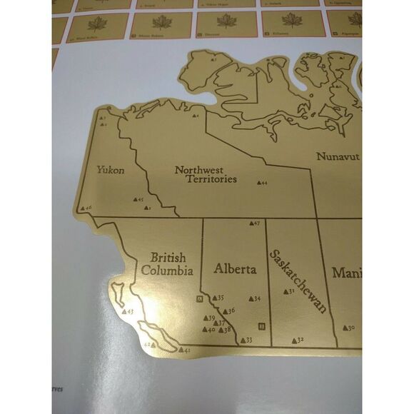 Canada Outdoors Travel Scratch Map All 48 National Parks Bonus 20x16in 52x41cm - Picture 3 of 10
